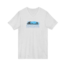 Load image into Gallery viewer, KC 2026 OCEAN BEACH SURF DESIGN Ocean Beach Kelly's Cove V-Neck Tee — Surf Graphic San Francisco T-Shirt