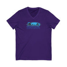Load image into Gallery viewer, KC 2026 OCEAN BEACH SURF DESIGN Ocean Beach Kelly's Cove V-Neck Tee — Surf Graphic San Francisco T-Shirt