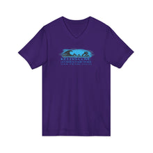 Load image into Gallery viewer, KC 2026 OCEAN BEACH SURF DESIGN Ocean Beach Kelly's Cove V-Neck Tee — Surf Graphic San Francisco T-Shirt