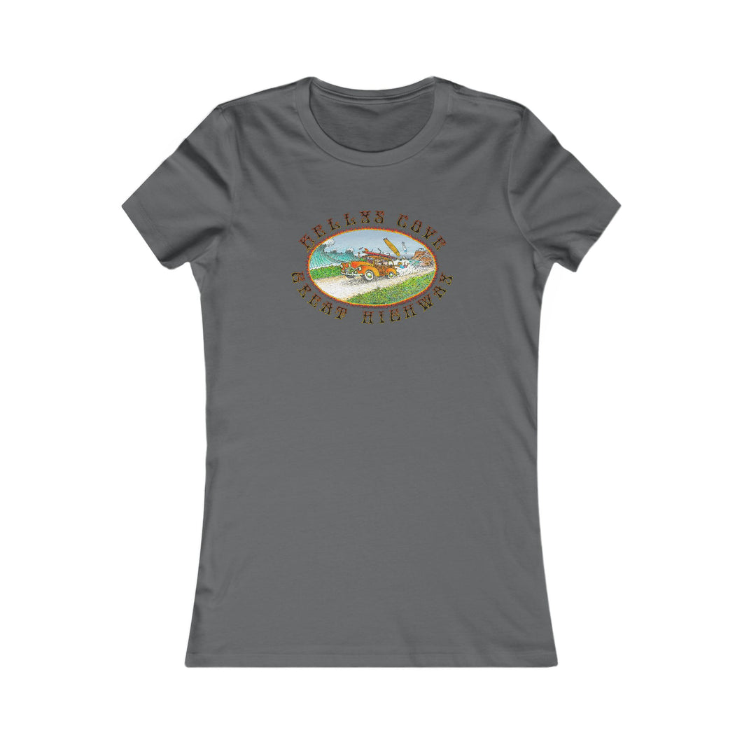 KC 2025 GREAT HIGHWAY FRONT ONLY Kellys Cove Graphic Tee for Women, Casual Cotton T-Shirt, Boho Style Top, Perfect Gift, Everyday Wear, Summer Essentials