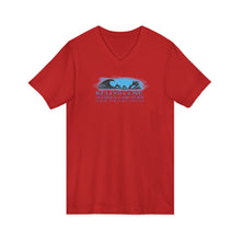 Load image into Gallery viewer, KC 2026 OCEAN BEACH SURF DESIGN Ocean Beach Kelly's Cove V-Neck Tee — Surf Graphic San Francisco T-Shirt
