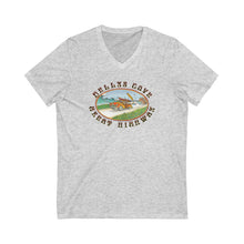 Load image into Gallery viewer, KC 2025 GREAT HIGHWAY FRONT ONLY V-NECK. Casual Summer Shirt, Retro Graphic V-Neck, Great for Road Trips, Gift for Travelers, Relaxed Fit Tee
