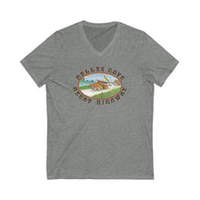 Load image into Gallery viewer, KC 2025 GREAT HIGHWAY FRONT ONLY V-NECK. Casual Summer Shirt, Retro Graphic V-Neck, Great for Road Trips, Gift for Travelers, Relaxed Fit Tee
