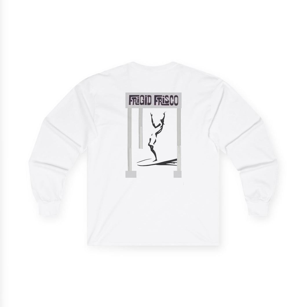 FRIGID FRISCO By James Layton. Unisex Long Sleeve Tee, Casual Oversized Shirt for Comfort, Everyday Wear.