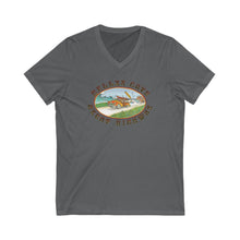 Load image into Gallery viewer, KC 2025 GREAT HIGHWAY FRONT ONLY V-NECK. Casual Summer Shirt, Retro Graphic V-Neck, Great for Road Trips, Gift for Travelers, Relaxed Fit Tee
