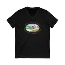 Load image into Gallery viewer, KC 2025 GREAT HIGHWAY FRONT ONLY V-NECK. Casual Summer Shirt, Retro Graphic V-Neck, Great for Road Trips, Gift for Travelers, Relaxed Fit Tee
