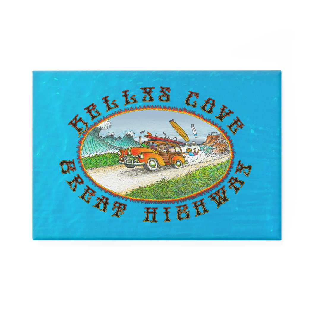 KC 2025 GREAT HIGHWAY Kellys Cove Retro Magnet in Blue.