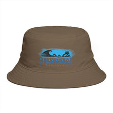 Load image into Gallery viewer, KC 2026 OCEAN BEACH SURF DESIGN Kelly's Cove Bucket Hat — Vintage Coastal Surf Logo
